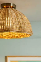 Pierce Rattan Flush Mount Light