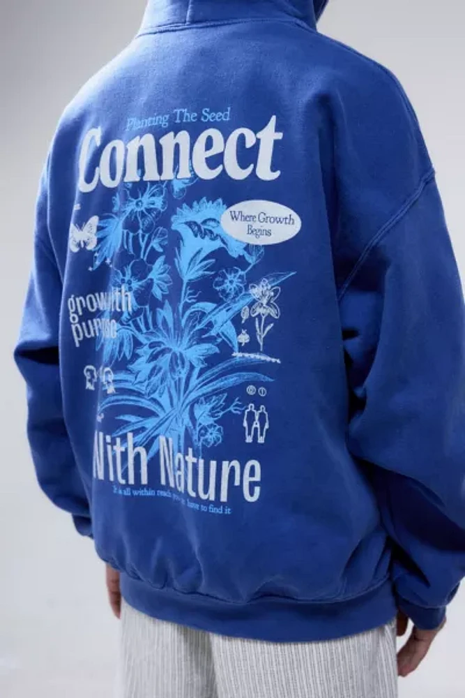 UO Navy Connect With Nature Hoodie Sweatshirt