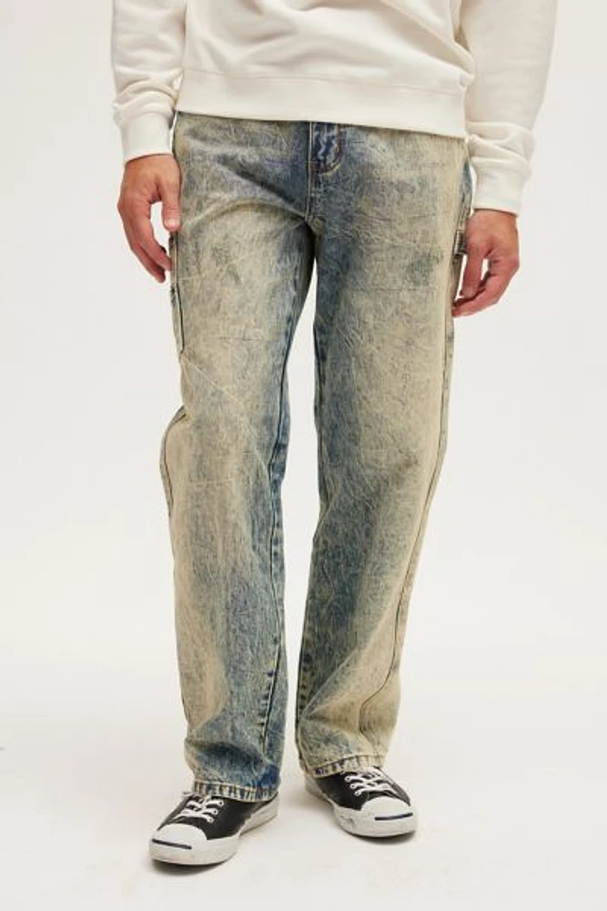 GUESS ORIGINALS Acid Wash Denim Carpenter Jean