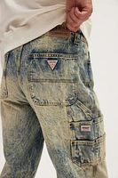 GUESS ORIGINALS Acid Wash Denim Carpenter Jean