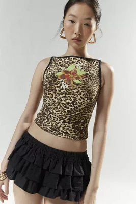 Silence + Noise Leopard Print Boatneck Cami