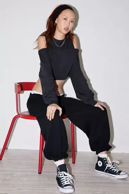 Out From Under Raven Cold-Shoulder Cropped Sweatshirt