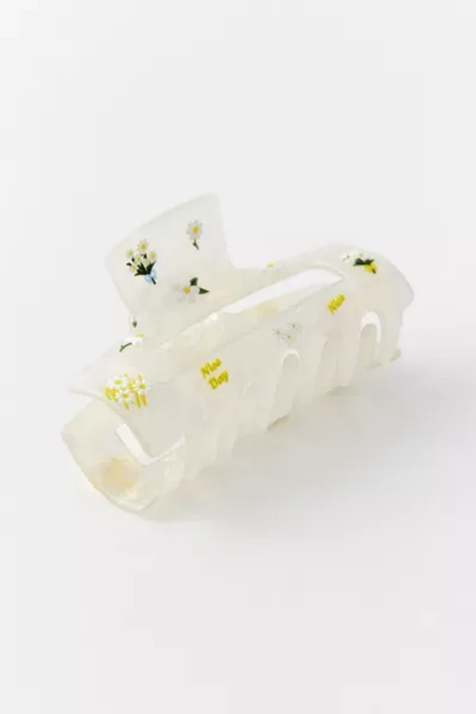 Floral Open Rectangle Claw Clip