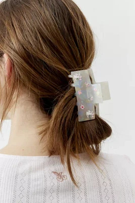 Floral Rectangle Claw Clip