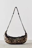 Silence + Noise Embellished Crescent Baguette Bag