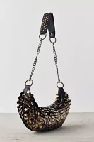 Silence + Noise Embellished Crescent Baguette Bag