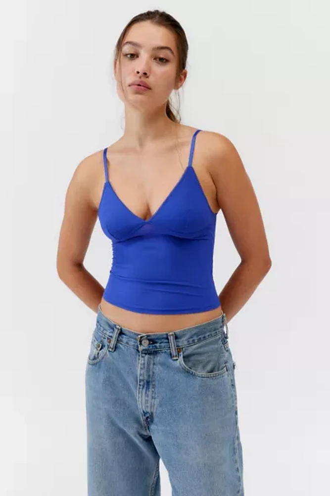 Out From Under Je T'aime Mesh Cropped V-Neck Cami