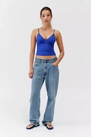 Out From Under Je T'aime Mesh Cropped V-Neck Cami