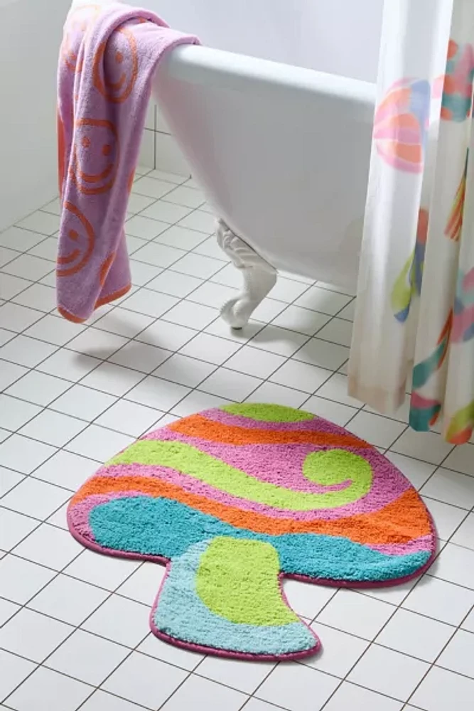 Trippy Mushroom Bath Mat