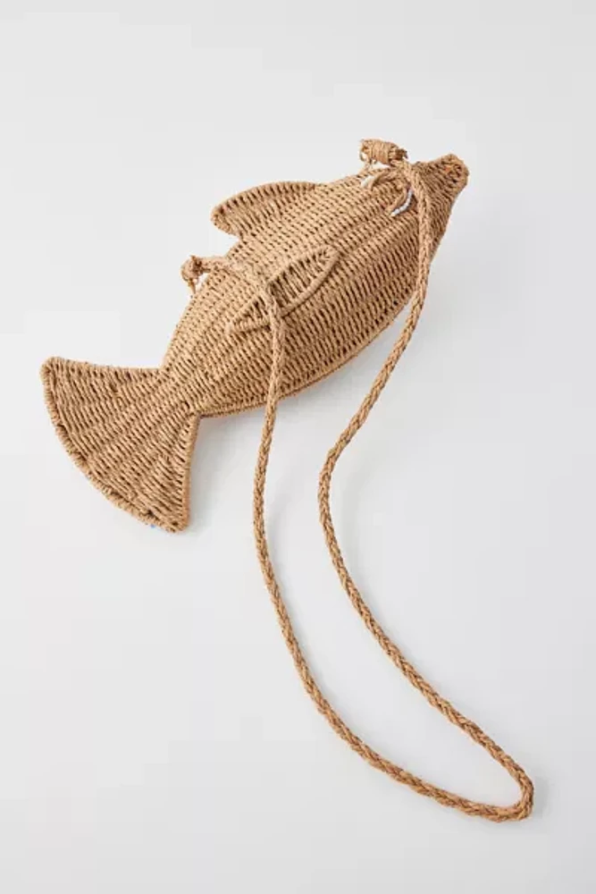 Kimchi Blue Fish Woven Straw Baguette Bag