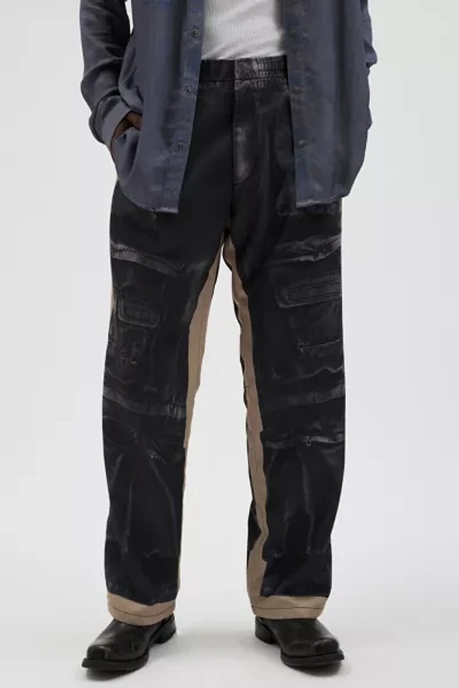 Diesel Schulz Printed Jean Pattern Paneled Pant