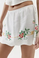 Urban Renewal Remade Embroidered Micro Mini Skirt