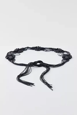 Silence + Noise Beaded Macramé Tie Belt