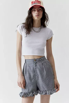 Urban Renewal Remade Checkered Ruffle Short