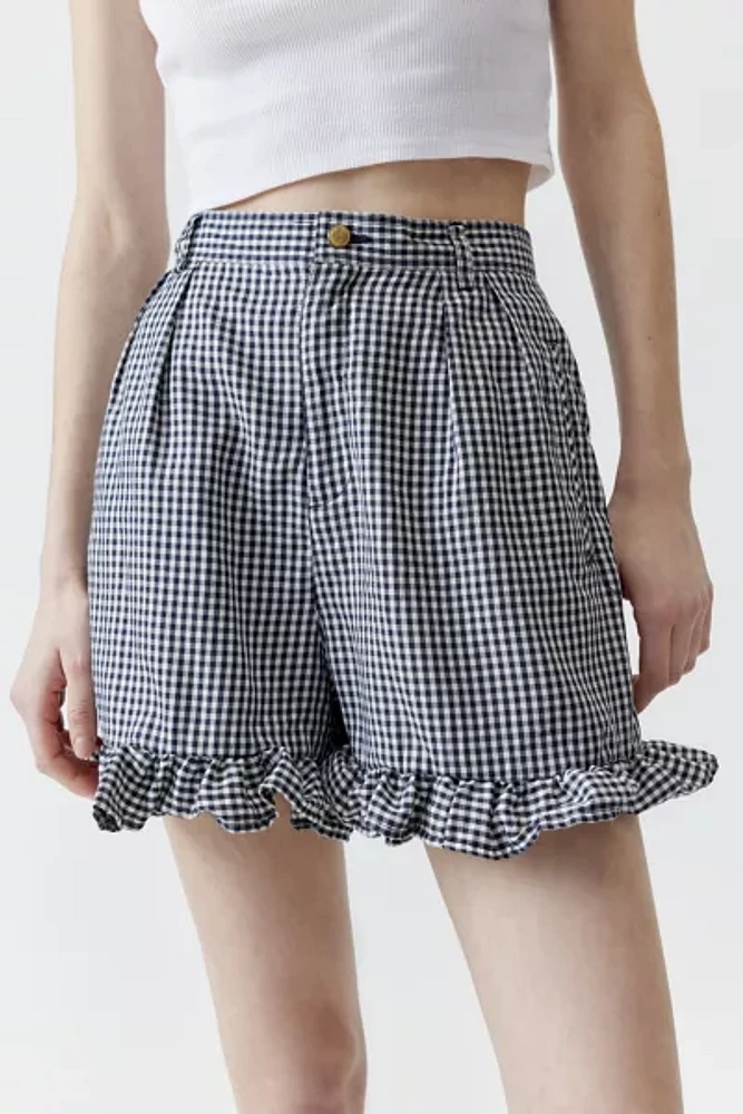 Urban Renewal Remade Checkered Ruffle Short