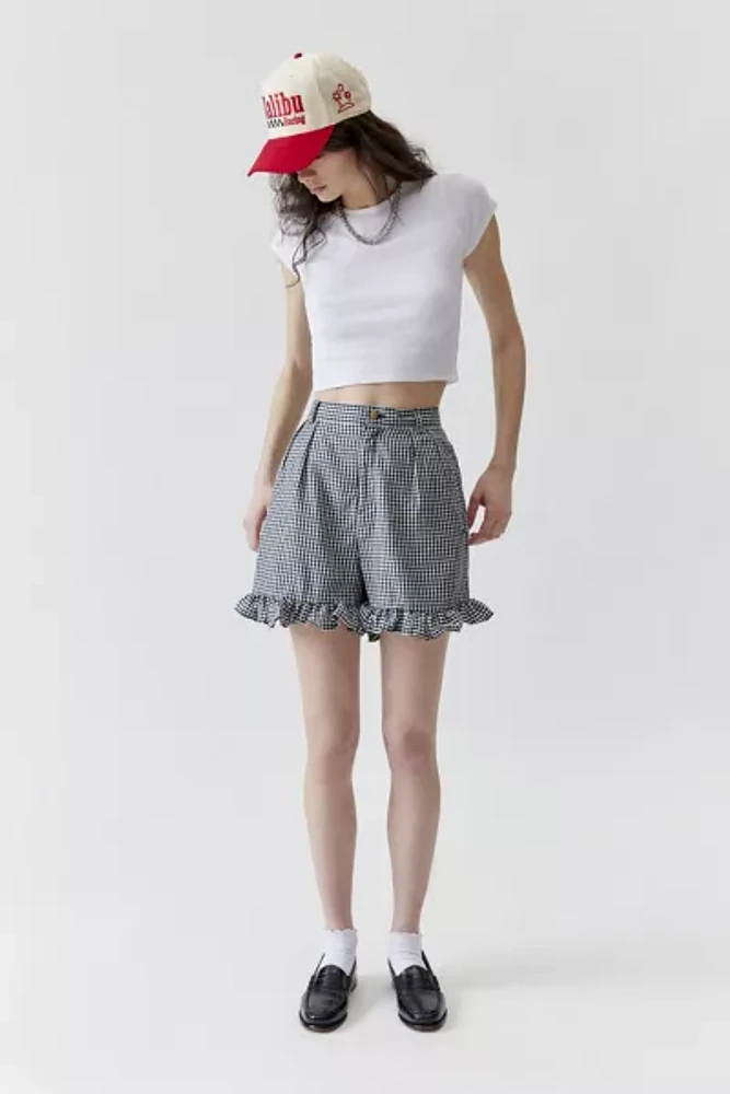 Urban Renewal Remade Checkered Ruffle Short