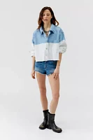 Urban Renewal Remade Bleach Dip Cropped Chambray Button-Down Shirt