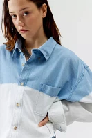 Urban Renewal Remade Bleach Dip Cropped Chambray Button-Down Shirt