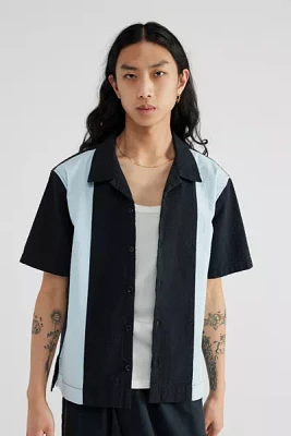 UO Paneled Seersucker Bowling Shirt