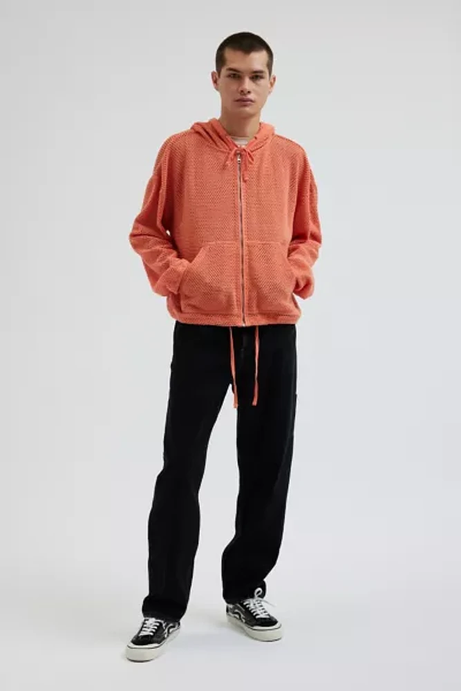 UO Boardwalk Mesh Full Zip Hoodie Sweatshirt