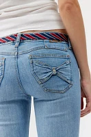 Urban Renewal Vintage Y2K Flare Denim Jean With Tie Belt