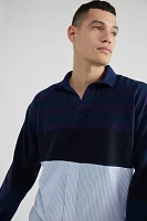 Urban Renewal Remade Overdyed Spliced Rugby Button-Down Shirt