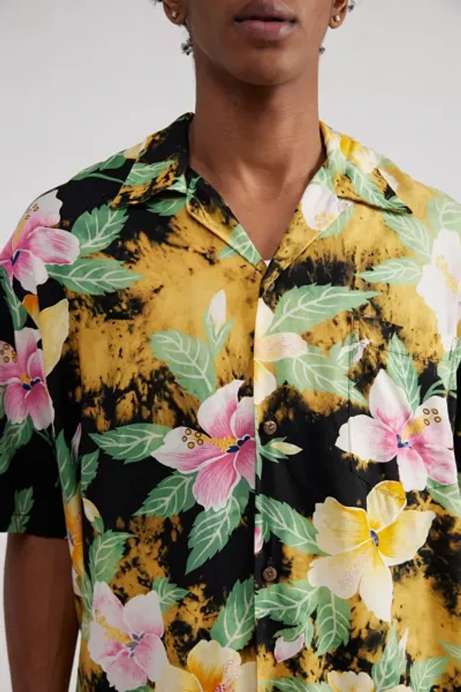 Urban Renewal Remade Bleached Tropical Button-Down Shirt