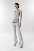 Silence + Noise Delilah Backless Denim Halter Top