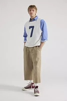 Urban Renewal Remade Long Line Cropped Raw Cut Hem Khaki Pant