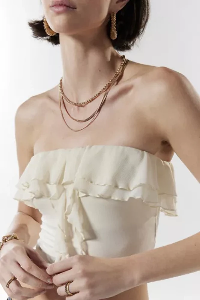 Silence + Noise Cora Ruffle Tube Top