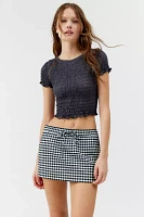 Urban Renewal Remnants Gingham Drawstring Mini Skirt