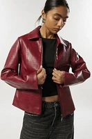 Silence + Noise Fallon Snake Embossed Faux Leather Jacket