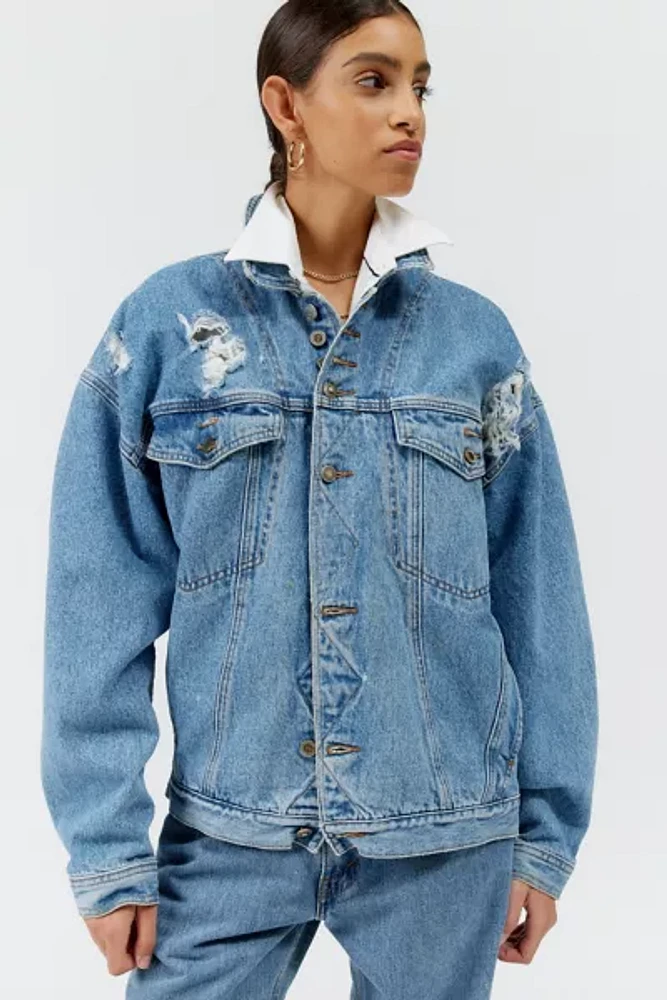 Urban Renewal Remade Destroyed Denim Jacket