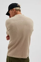 New Balance Waffle Knit Long Sleeve Henley Tee