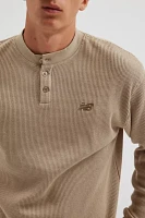 New Balance Waffle Knit Long Sleeve Henley Tee