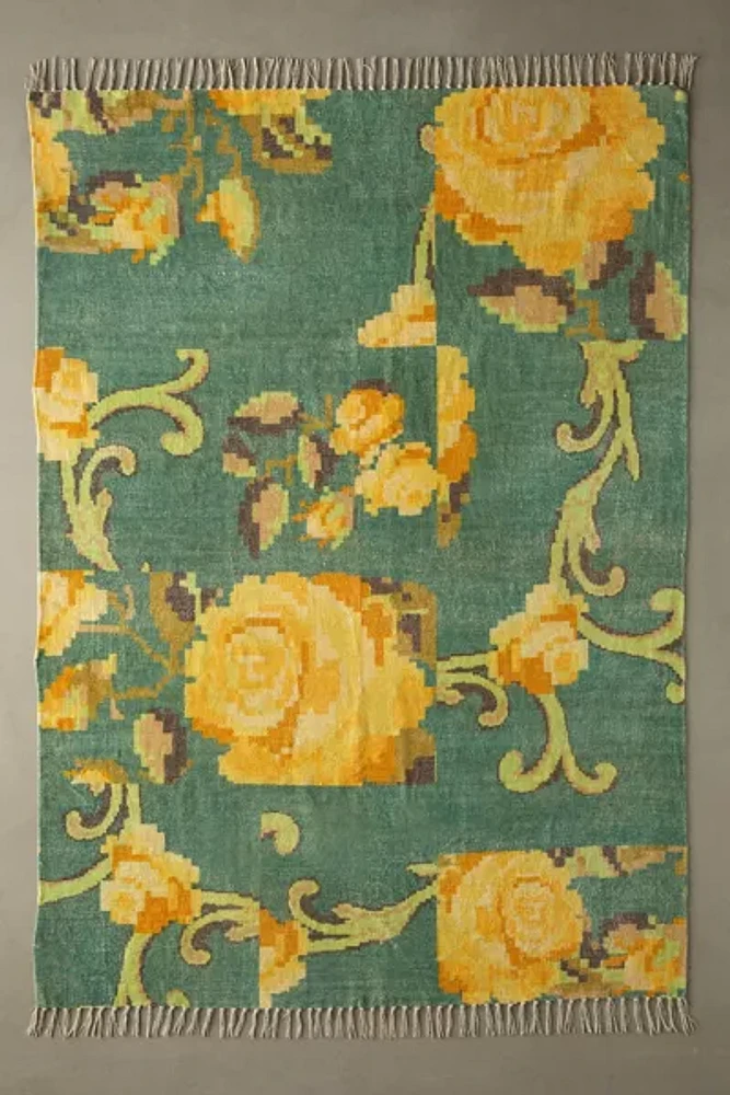 Vivian Floral Digital Printed Chenille Rug