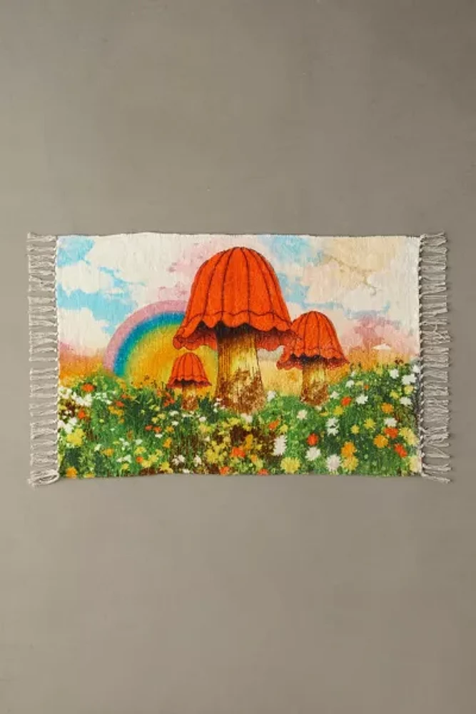 Mushroom Digital Printed Chenille Rug