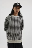 Katin Check Pattern Raglan Sleeve Crew Neck Sweater