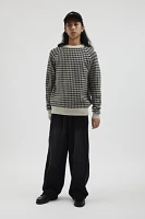 Katin Check Pattern Raglan Sleeve Crew Neck Sweater