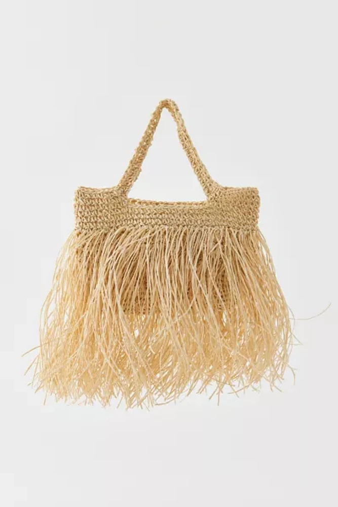 Kimchi Blue Fringe Raffia Mini Bag