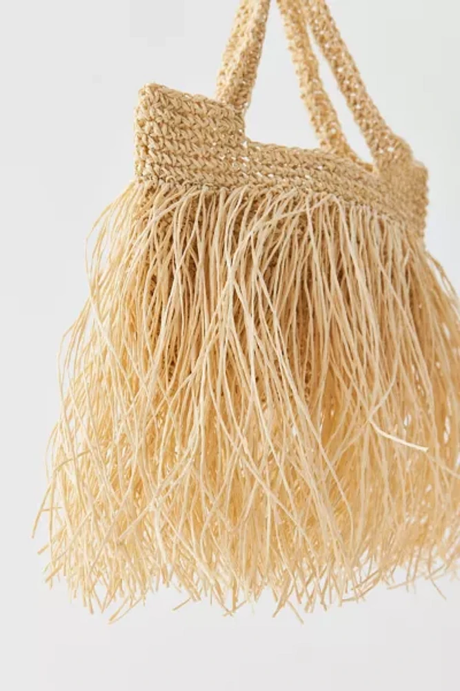 Kimchi Blue Fringe Raffia Mini Bag