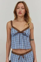 Out From Under Cher Broderie Plaid Cami