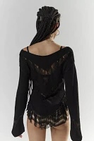 Silence + Noise Taylor Fringe Tunic Sweater