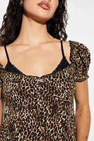 UO Elysee Leopard Print Romper