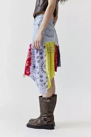 Urban Renewal Remade Denim Bandana Hem Midi Skirt