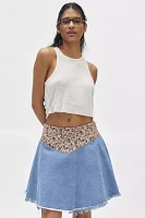 Urban Renewal Remade Tapestry Yoke Denim Skirt