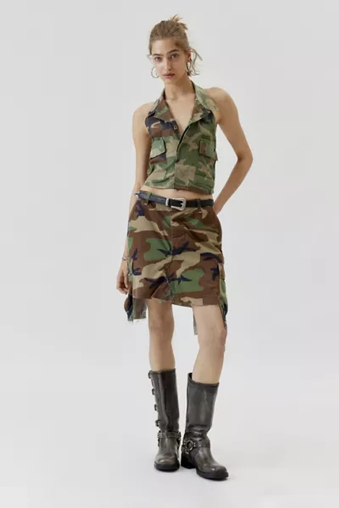 Urban Renewal Remade Camo Tie-Back Halter Top