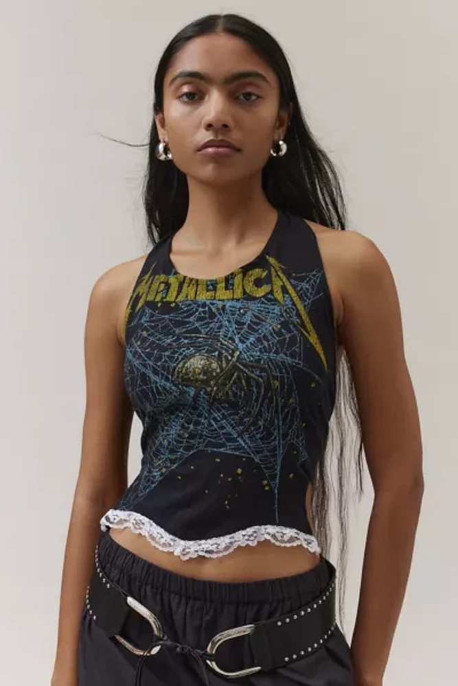 Urban Renewal Remade Music Tee Lace Halter Top