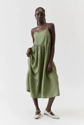 Urban Renewal Made LA EcoVero™️ Linen Seamed Midi Dress