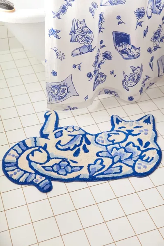 Delft Cat Bath Mat